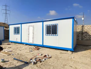 كرفان مكتب 9 متر جاهز للبيع تشطيب ساندوتش بانل